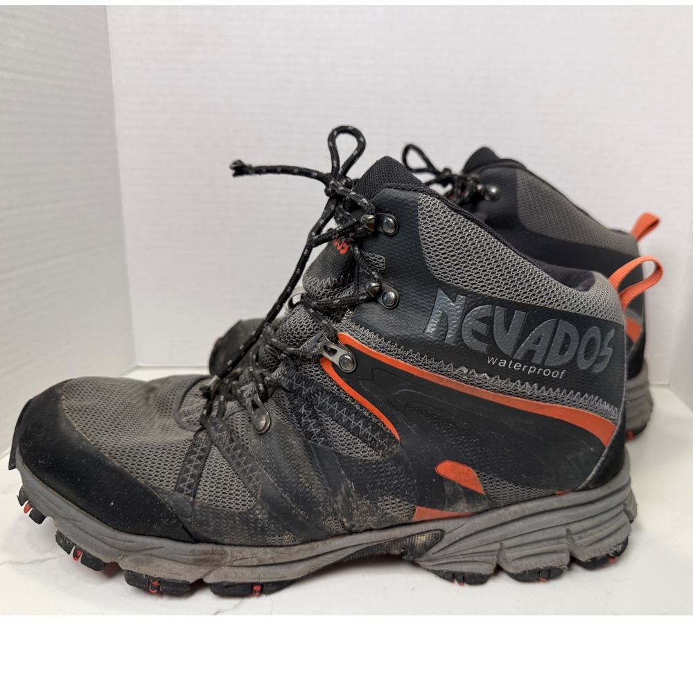 Nevados Owen Mid Waterproof Hiking Boots Mens 13 Grey Black Orange V1204MBVR